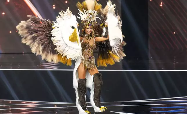 Miss USA Audrey Eckert competes in the national costume competition at the Miss Universe Beauty Pageant in Nonthaburi province, Thailand, Wednesday, Nov. 19, 2025. (AP Photo/Sakchai Lalit)