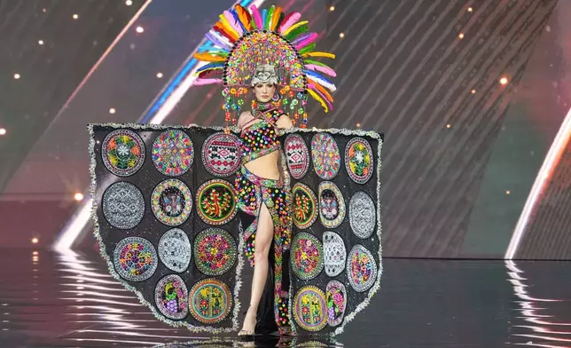 Miss Bolivia Yessica Hausermann competes in the national costume competition at the Miss Universe Beauty Pageant in Nonthaburi province, Thailand, Wednesday, Nov. 19, 2025. (AP Photo/Sakchai Lalit)