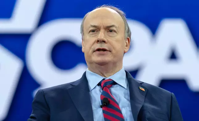 FILE - Former Justice Department official Jeffrey Clark speaks during the Conservative Political Action Conference, CPAC, in Oxon Hill, Md., Feb. 23, 2024. (AP Photo/Jose Luis Magana, File)