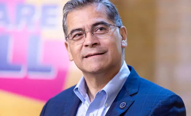 FILE - U.S. Health Secretary Xavier Becerra speaks at the Linen Building in Boise, Idaho, June 26, 2024. (AP Photo/Kyle Green, File)