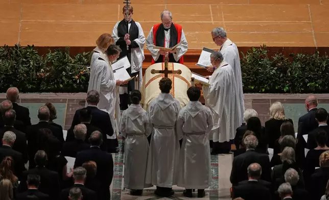 The funeral service for former Vice President Dick Cheney is held at the Washington National Cathedral, Thursday, Nov. 20, 2025 in Washington. (AP Photo/Matt Rourke)