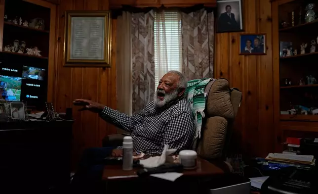 Gary Hairston, president of the Fayette County Black Lung Association and the National Black Lung Association, talks in his home, Sept. 24, 2025, in Beckley, W.Va. Hairston is a former coal miner and has black lung disease. (AP Photo/Carolyn Kaster)