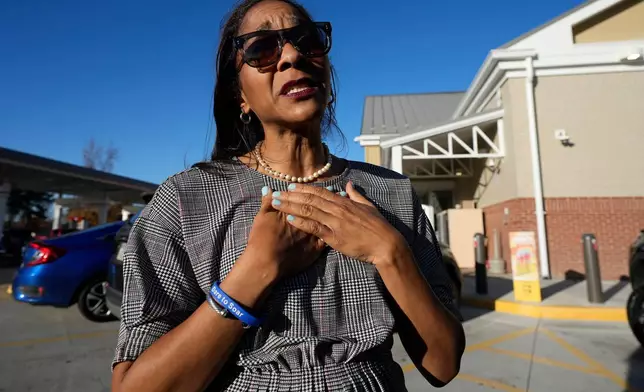 Virginia House of Delegates, Del.-elect, Nicole Cole, speaks with constituents Thursday, Nov. 13, 2025, in Fredericksburg, Va. (Steve Helber)