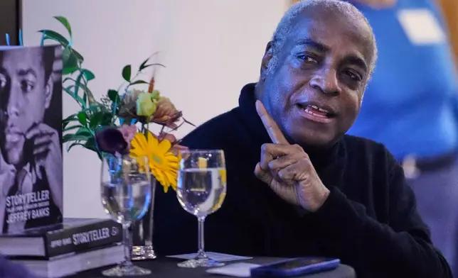 Jeffrey Banks gestures while responding to questions Wednesday, Nov. 19, 2025, in New York. (AP Photo/Frank Franklin II)