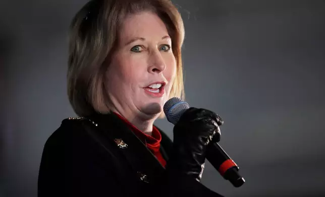 FILE - Attorney Sidney Powell, a member of President Donald Trump's legal team, speaks during a rally on Wednesday, Dec. 2, 2020, in Alpharetta, Ga. (AP Photo/Ben Margot, File)