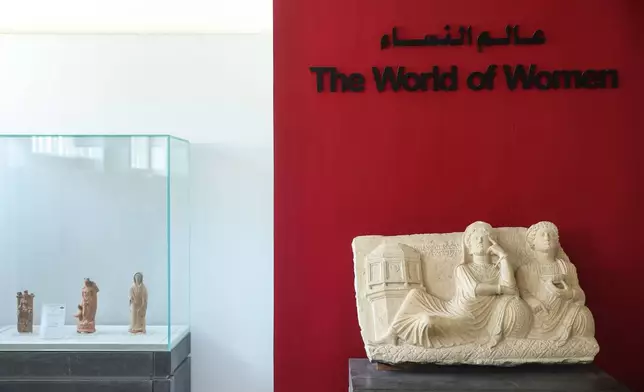 Ancient sculptures are displayed in a section titled "The World of Women" at the National Museum of Syria in Damascus, Friday, May 23, 2025. (AP Photo/Ghaith Alsayed)