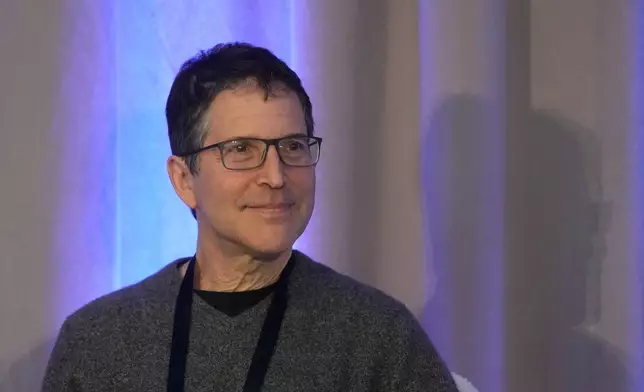 Dr. David Baker, Nobel laureate in chemistry, speaks during an event at the Biohub Imaging Institute in Redwood City, Calif., Wednesday, Nov. 5, 2025. (AP Photo/Jeff Chiu)