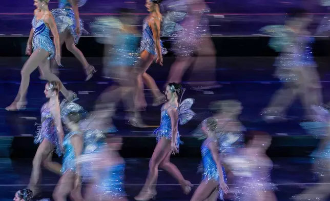 FILE - Radio City Rockettes perform during the Christmas Spectacular at Radio City Music Hall, on Dec. 13, 2024, in New York. (AP Photo/Julia Demaree Nikhinson, File)