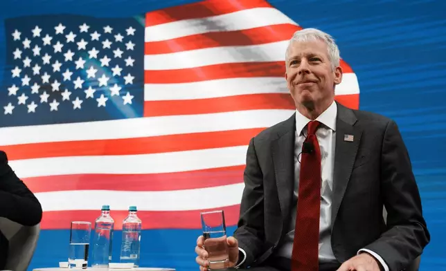U.S. Energy Secretary Chris Wright waits for the start of the Atlantic Council conference in Athens, Greece, Thursday, Nov. 6, 2025. (AP Photo/Thanassis Stavrakis)