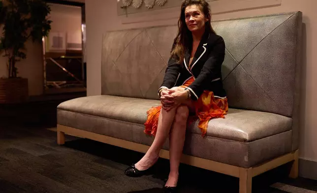 Alicia Arden sits for a portrait at The Huntley Hotel Santa Monica Beach, Friday, Nov. 21, 2025, in Santa Monica, Calif. (AP Photo/Allison Dinner)