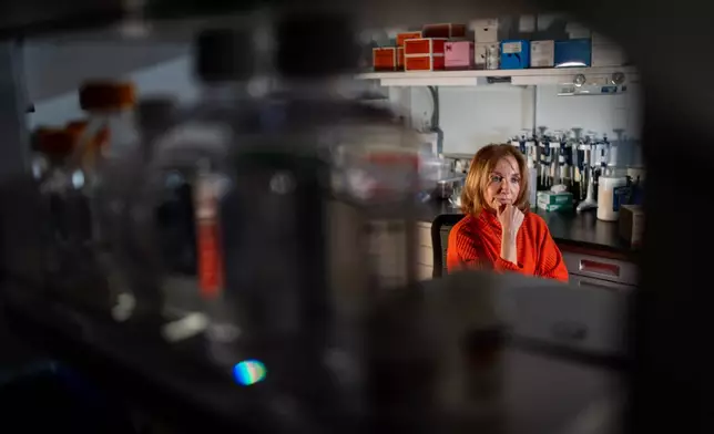 Dr. Mariana Kaplan, chief of the National Institute of Arthritis and Musculoskeletal and Skin Diseases at the National Institutes of Health, is photographed during an interview at her lab, Tuesday, Jan. 21, 2025, in Washington. (AP Photo/David Goldman)