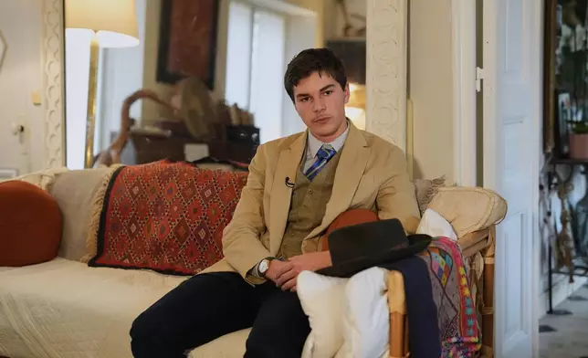 Pedro Elias Garzon Delvaux during an interview with Associated Press, Saturday, Nov. 8, 2025, in Rambouillet, south of Paris. (AP Photo/Thibault Camus)