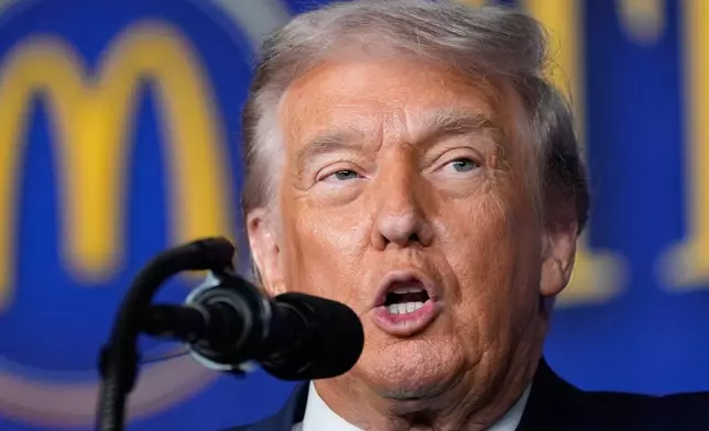 President Donald Trump speaks at the McDonald's Impact Summit, Monday, Nov. 17, 2025, in Washington. (AP Photo/Alex Brandon)