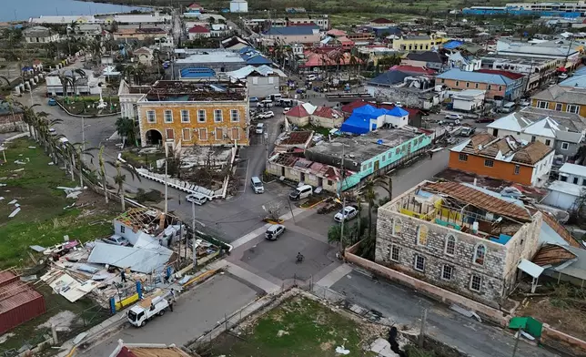 CORRECTS CITY - An aerial view of Falmouth, Jamaica, Friday, Oct. 31, 2025, in the aftermath of Hurricane Melissa. (AP Photo/Matias Delacroix)