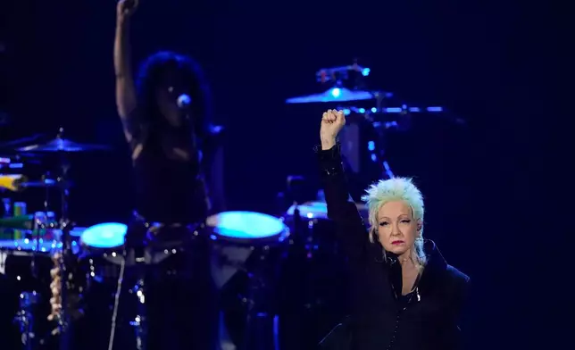 Cyndi Lauper performs during the 2025 Rock and Roll Hall of Fame Induction Ceremony on Saturday, Nov. 8, 2025, at L.A. Live in Los Angeles. (AP Photo/Chris Pizzello)