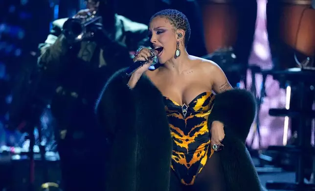 Doja Cat performs during the 2025 Rock and Roll Hall of Fame Induction Ceremony on Saturday, Nov. 8, 2025, at L.A. Live in Los Angeles. (AP Photo/Chris Pizzello)