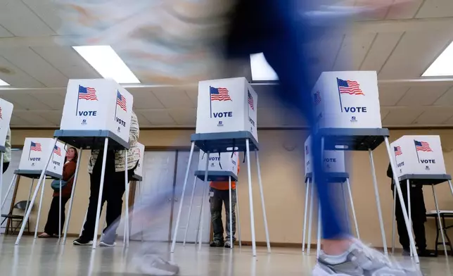 FILE - People vote, Nov. 5, 2024, in Oak Creek, Wis. (AP Photo/Morry Gash, File)