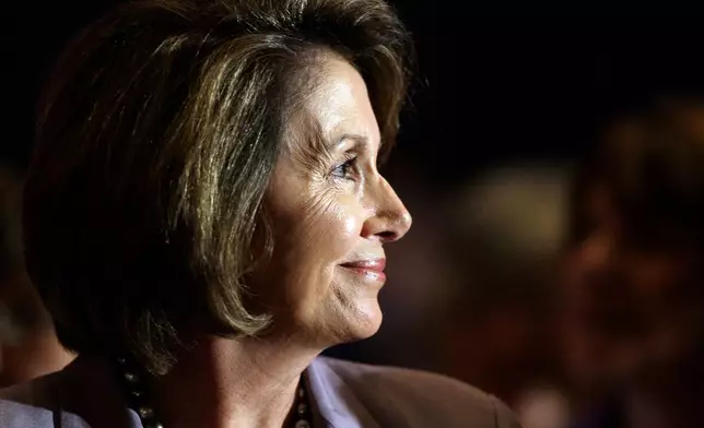 FILE - Speaker of the House Nancy Pelosi is seen at the Emily's List 2008 Convention Gala at the Democratic National Convention in Denver, Aug. 26, 2008. (AP Photo/Matt Rourke, File)