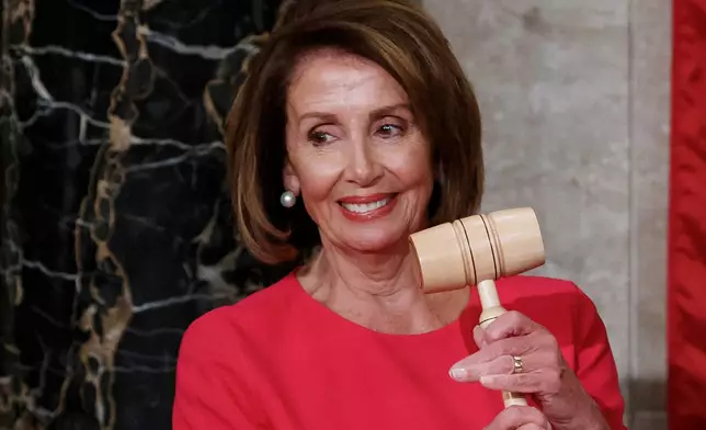 FILE - House Speaker Nancy Pelosi of California holds the gavel at the Capitol in Washington, Jan. 3, 2019. (AP Photo/Carolyn Kaster, File)