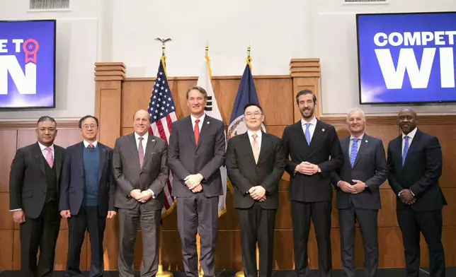 (From left to right) Patrick Y. Shim, Managing Director, LS Cable &amp; System; Gisu Kim, Regional President of North America, LS Cable &amp; System; Paul Dabbar, U.S. Deputy Secretary of Commerce; Glenn Youngkin, 74th Governor, Commonwealth of Virginia; Bon-Kyu Koo, President &amp; CEO, LS Cable &amp; System; Juan Pablo Segura, Virginia Secretary of Commerce and Trade; Mayor Rick West, Mayor, City of Chesapeake; Steven Wright, Director of Economic Development, City of Chesapeake.