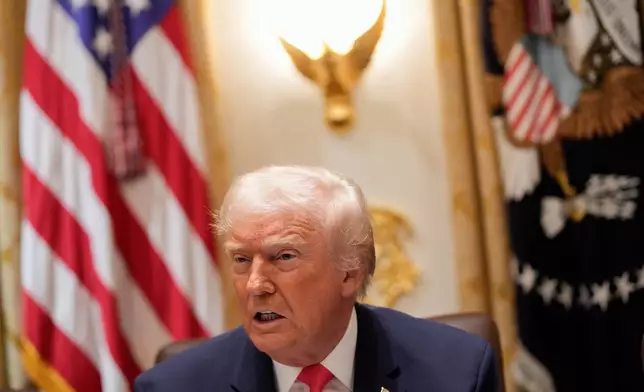 President Donald Trump speaks during a Cabinet meeting at the White House, Tuesday, Dec. 2, 2025, in Washington. (AP Photo/Julia Demaree Nikhinson)
