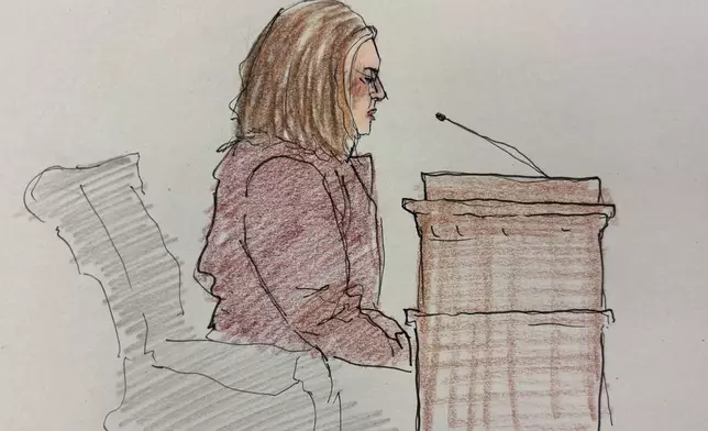 This courtroom sketch depicts Judge Laura Gramling Perez at Milwaukee County Circuit Judge Hannah Dugan's trial in court, Thursday, Dec. 18, 2025 in Milwaukee, Wis. (Adela Tesnow via AP, Pool)