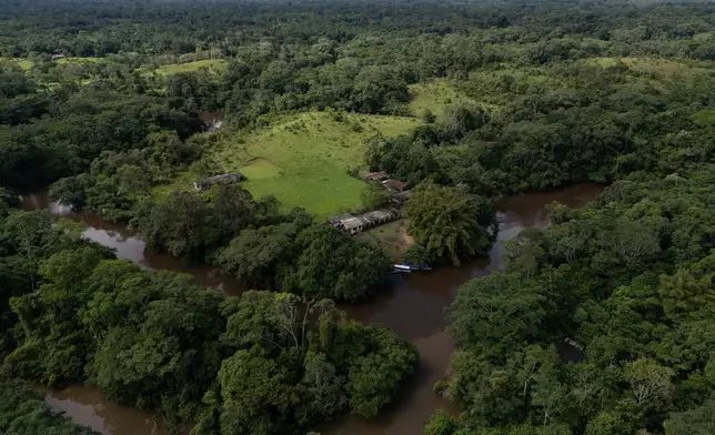 One of the community's sustainable projects is visible on the outskirts of Puerto Asis, Colombia, Wednesday, Nov. 26, 2025. (AP Photo/Ivan Valencia)