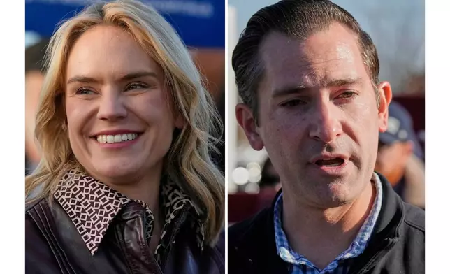 FILE - This combination image shows Aftyn Behn, left, Nov. 13, 2025, Nashville, Tenn. and Matt Van Epps, Nov. 12, 2025, in Nashville, Tenn. (AP Photo/George Walker IV, file)