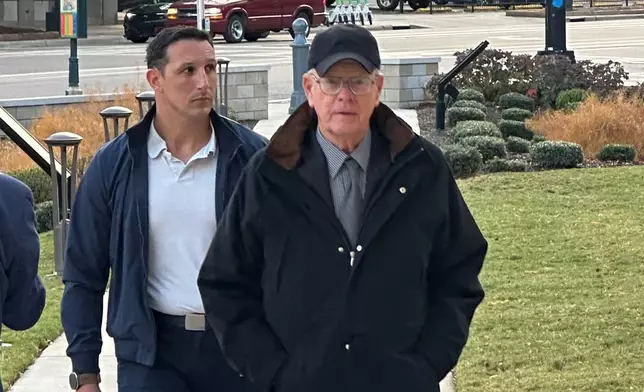 NASCAR chairman Jim France enters federal court in Charlotte, N.C., on Wednesday Dec 3, 2025. (AP Photo/Jenna Fryer)
