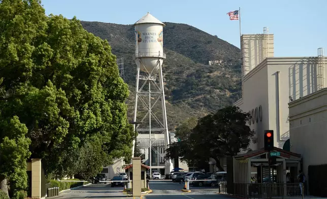 FILE - The water tower at the Warner Bros. Studios lot appears on Aug. 23, 2016, in Los Angeles. (Photo by Chris Pizzello/Invision/AP, File)
