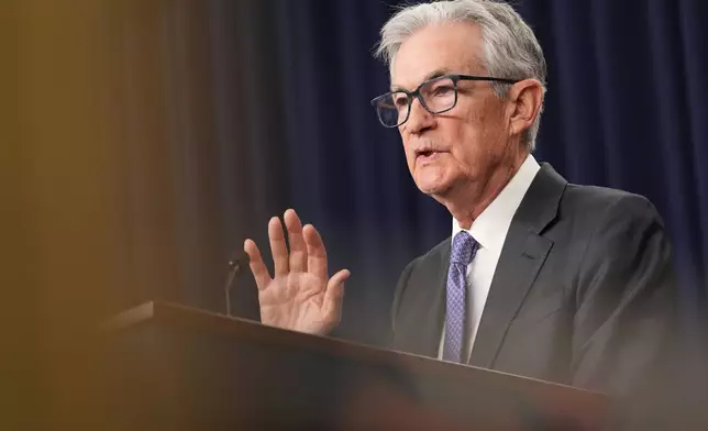 Federal Reserve Chair Jerome Powell speaks at the Federal Reserve, Wednesday, Dec. 10, 2025, in Washington. (AP Photo/Jacquelyn Martin)