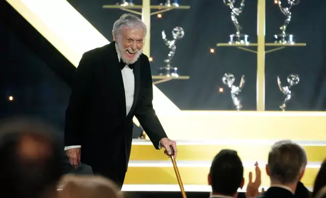 FILE - Dick Van Dyke accepts the award for outstanding guest performance in a daytime drama series for "Days of our Lives" during the 51st Daytime Emmy Awards on Friday, June 7, 2024, at the Westin Bonaventure in Los Angeles.(AP Photo/Chris Pizzello, File)