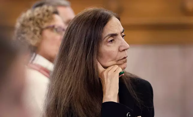 Brian Walshe's mother Diane listens to the case against her son get outlined by prosecutor Greg Connor to the jury. Opening statements in the Brian Walshe murder trial in Norfolk Superior Court, Dedham, Mass., Monday, Dec. 1, 2025 (Greg Derr/The Patriot Ledger via AP, Pool)