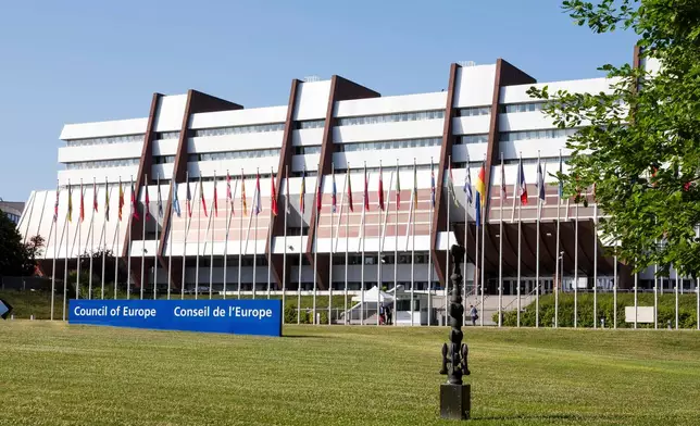 FILE - View of the Council of Europe, Wednesday, June 25, 2025 in Strasbourg, eastern France. (AP Photo/Pascal Bastien, File)