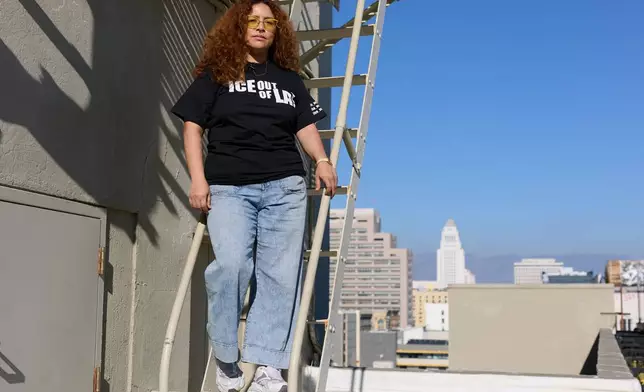 Katherine Carreño stands for a portrait Saturday, Dec. 6, 2025, in Los Angeles. (AP Photo/Allison Dinner)