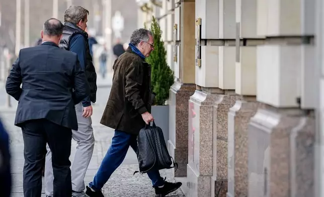 Steve Witkoff, special envoy of the United States, arrives for talks between representatives of the U.S. and Ukraine, at the Hotel Adlon, in Berlin, Sunday, Dec. 14, 2025. (Kay Nietfeld/dpa via AP)
