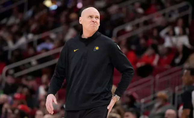 Indiana Pacers head coach Rick Carlisle during the first half of an NBA basketball game Monday, Dec. 29, 2025, in Houston. (AP Photo/Karen Warren)