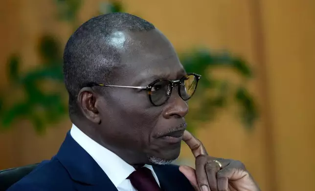 FILE - Benin's President Patrice Talon attends a meeting with Brazilian President Luiz Inacio Lula da Silva at Planalto presidential palace in Brasilia, Brazil, on May 23, 2024. (AP Photo/Eraldo Peres, File)
