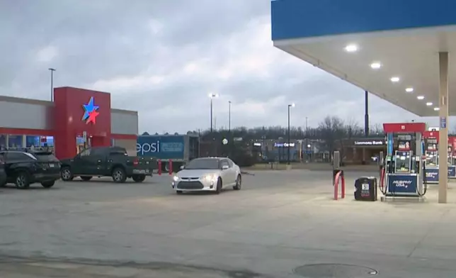 The Murphy USA store and gas station in Cabot, Ark., which sold the winning $1.8 billion Powerball ticket is seen on Friday, Dec. 26, 2025. (KATV via AP)