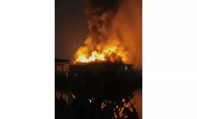 Flames are seen engulfing a nightclub early Sunday, in Arpora, in Goa, India, Sunday, Dec. 7, 2025. (AP Photo)