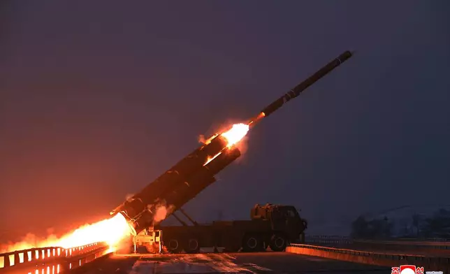 This photo provided by the North Korean government, shows what it says a test of a long-range strategic cruise missile in the Yellow Sea off North Korea Sunday, Dec. 28, 2025. Independent journalists were not given access to cover the event depicted in this image distributed by the North Korean government. The content of this image is as provided and cannot be independently verified. Korean language watermark on image as provided by source reads: "KCNA" which is the abbreviation for Korean Central News Agency. (Korean Central News Agency/Korea News Service via AP)