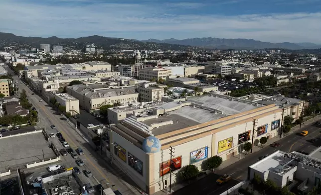 An aerial view shows Paramount Pictures in Los Angeles, Thursday, Dec. 18, 2025. (AP Photo/Jae C. Hong)