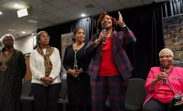 Rev. Dr. Bernice A. King, daughter of the late Rev. Martin Luther King Jr., speaks during a "family reunion" held to commemorate the 70th anniversary of the Montgomery Bus Boycott, Friday, Dec. 5, 2025, in Montgomery, Ala. (AP Photo/Olivia Bowdoin)