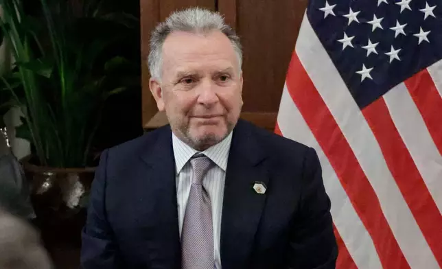 Special Envoy Steve Witkoff attends a meeting with Ukrainian officials Sunday, Nov. 30, 2025, in Hallandale Beach, Fla. (AP Photo/Terry Renna)