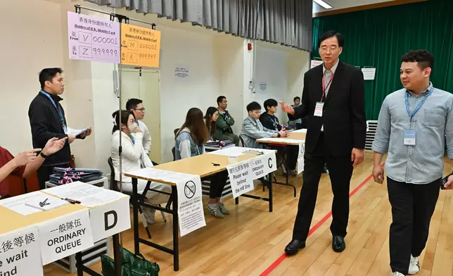 EAC Chairman visits polling stations of Legislative Council General Election  Source: HKSAR Government Press Releases