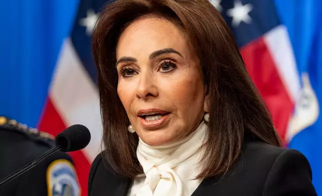 U.S. Attorney Jeanine Pirro speaks during a news conference at the Department of Justice, Thursday, Dec. 4, 2025, in Washington. (AP Photo/Alex Brandon)
