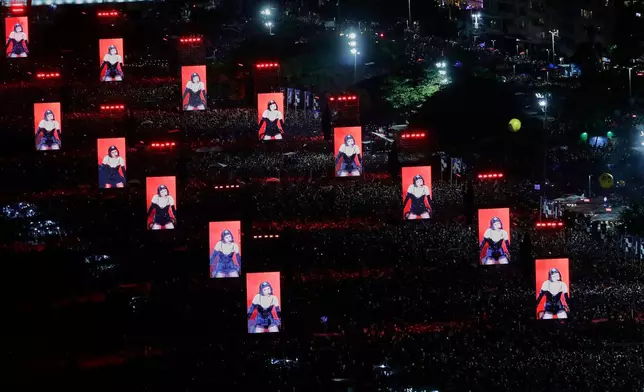 Fans pack the shore of Copacabana beach to watch Lady Gaga's free concert in Rio de Janeiro, May 3, 2025. (AP Photo/Bruna Prado, File)