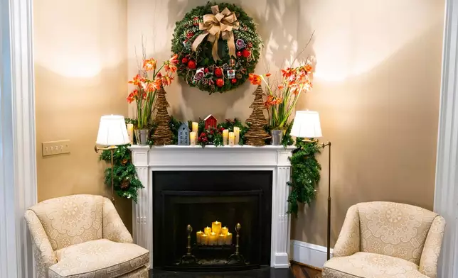 FILE - The vice president's official residence living room is decorated with a Christm (AP Photo/Manuel Balce Ceneta, File)