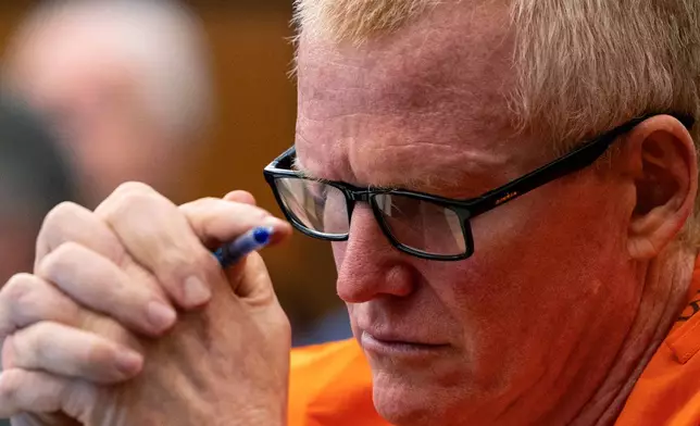 FILE - Alex Murdaugh, convicted of killing his wife, Maggie, and younger son, Paul, in June 2021, listens during a hearing on the motion for a retrial, Jan. 16, 2024, at the Richland County Judicial Center, in Columbia, S.C. (Gavin McIntyre/The Post and Courier via AP, Pool, File)