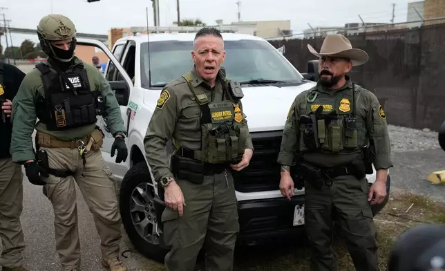 FILE - U.S. Border Patrol Commander at large Gregory Bovino talks to the media in Kenner, La., Dec. 3, 2025. (AP Photo/Gerald Herbert, File)